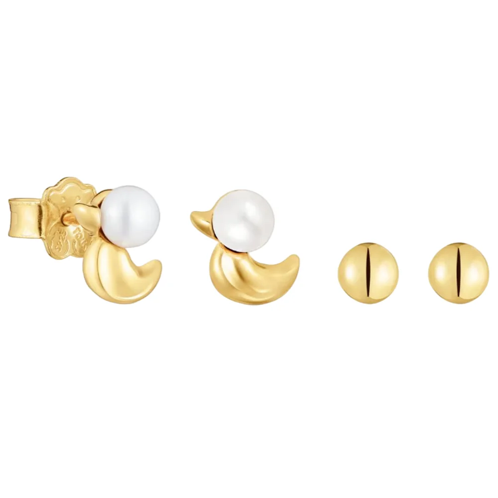 S&S Vintage Bear Drop Earrings with Imitation Pearl & Zircon — S&S Collection