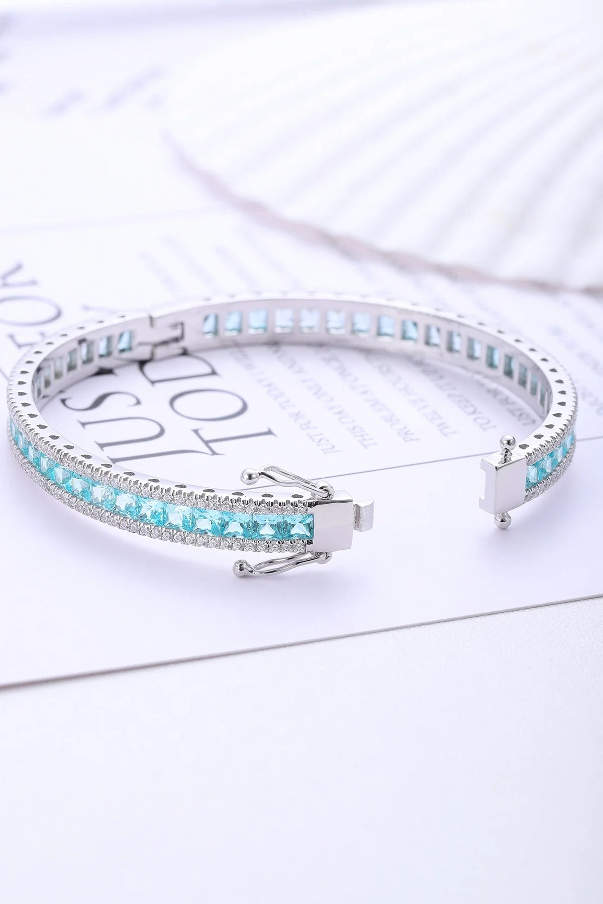 Gemfiori Brand New Bangles Women Jewellery Trending Pure 925 Sterling Silver Bangles for Female Lab Grown Paraiba Bracelets High Quality