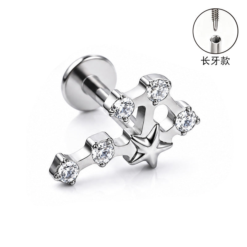 S&S ASTM F136 Titanium Zircon Helix Cartilage Stud | Gold | 31 Designs