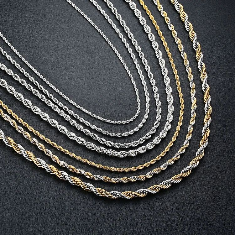 S&S 925 Sterling Silver Chain Necklace — Rope, Figaro, Cuban & Box | S&S Collection