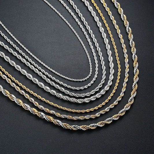 S&S 925 Sterling Silver Chain Necklace — Rope, Figaro, Cuban & Box | S&S Collection