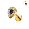 ASTM F136 Titanium Helix Earring Labret 16G Star Shape CZ Paved Internal Thread Punk Style Nose Studs Piercing Jewelry Wholesale