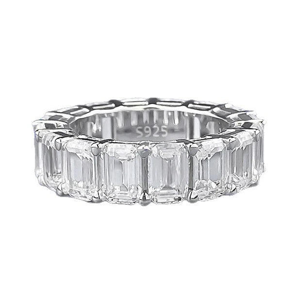 Anti-tarnish Women 925 Sterling Silver 5A 8A Zirconia Wedding Band Engagement Wedding Rings Fine Jewelry Customized Wholesale