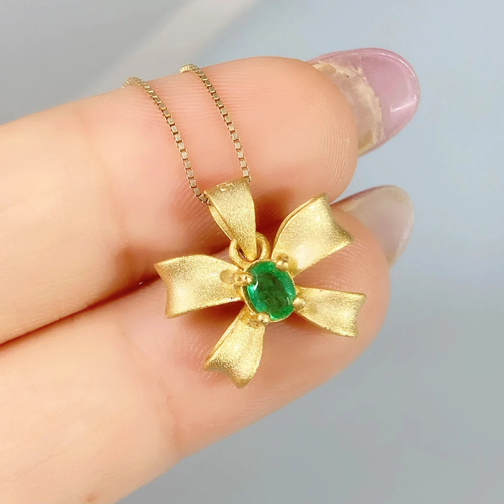 Gioiellieri Oval Cut Emerald Pendant with 925 Sterling Silver for Women Natural Green Gemstone May Birthstone Fine Jewelry Anniversary Gifts