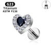 G23 Titanium Triangle Heart Fox Tragus Cartilage Helix Daith Piercing Stud Earrings for Women 16G CZ Ear Stud Pierc Body Jewelry