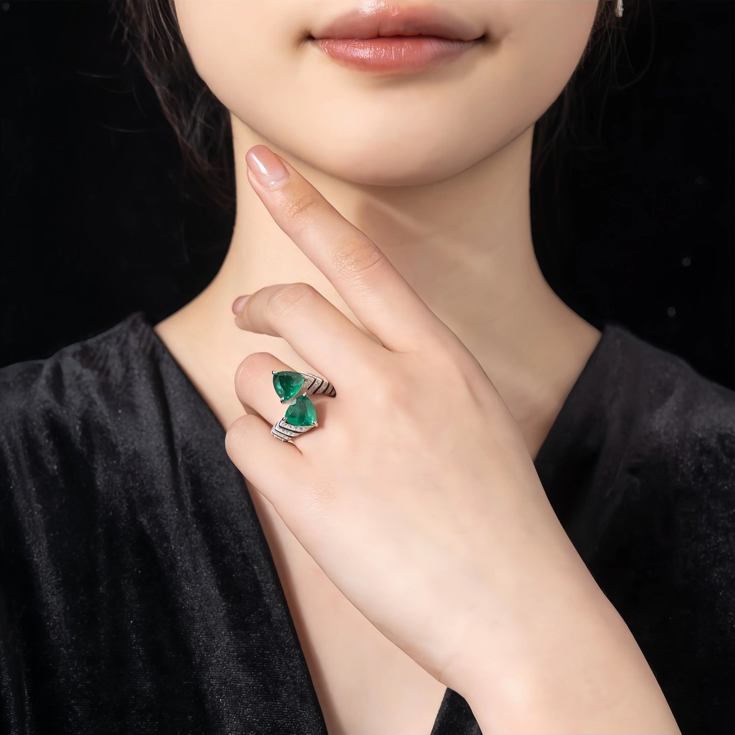 MUSHAN Jewelry Factory's Luxury Designer 925 Sterling Silver Ring High Carbon Diamond Adjustable for Women-for Wedding Party