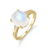 ArtistA Abiding 925 Sterling Silver Round Oval Pear Milky Blue Moonstone Rings Cluster Halo Engagement Ring Stackable Band for Women