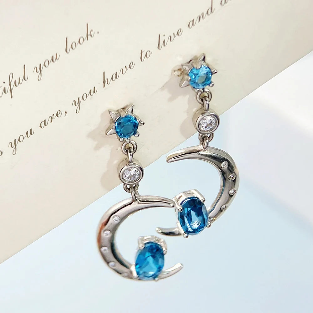 Gioiellieri Natural Topaz Earrings S925 Sterling Silver Jewelry for Women Fine Jewellery Wedding Gift Fashion Accessories Gemstones Jewels