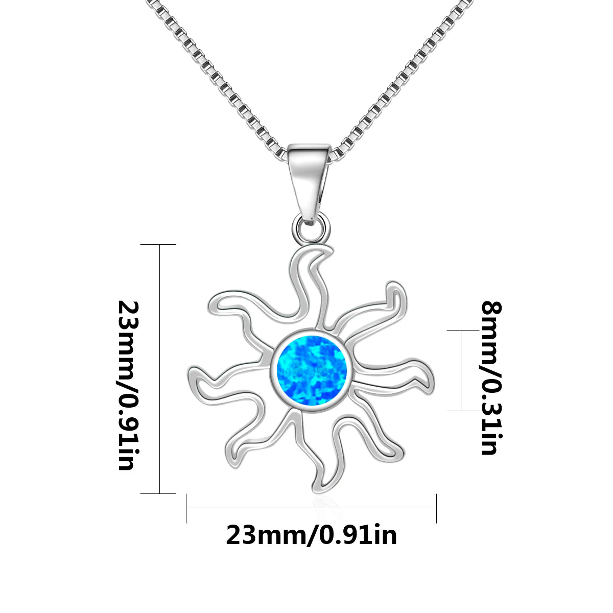 Shimmering Open Frame Necklace Aobao Opal Inlaid Pendant Fashion Jewelry
