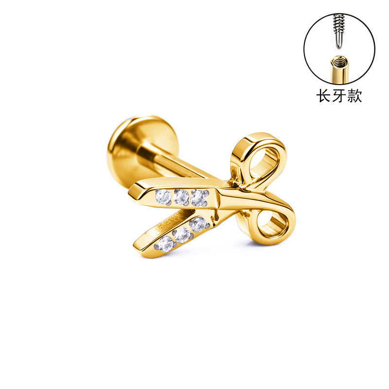 S&S ASTM F136 Titanium Zircon Helix Cartilage Stud | Gold | 31 Designs