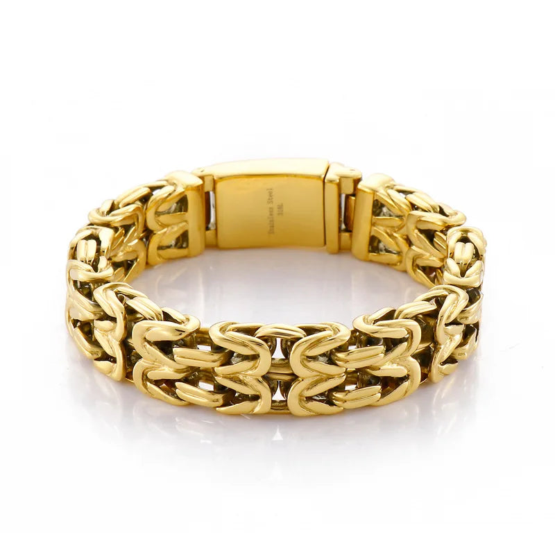 Men's New Hip-Hop Rock Style Titanium Steel Bracelet V-Shaped Hollow Design Fashionable Bangles
