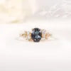 ArtistA Abiding Custom Various Designs Gold Plated 925 Silver Multishape Lab Grown Alexandrite Wedding Engagement Rings for Women