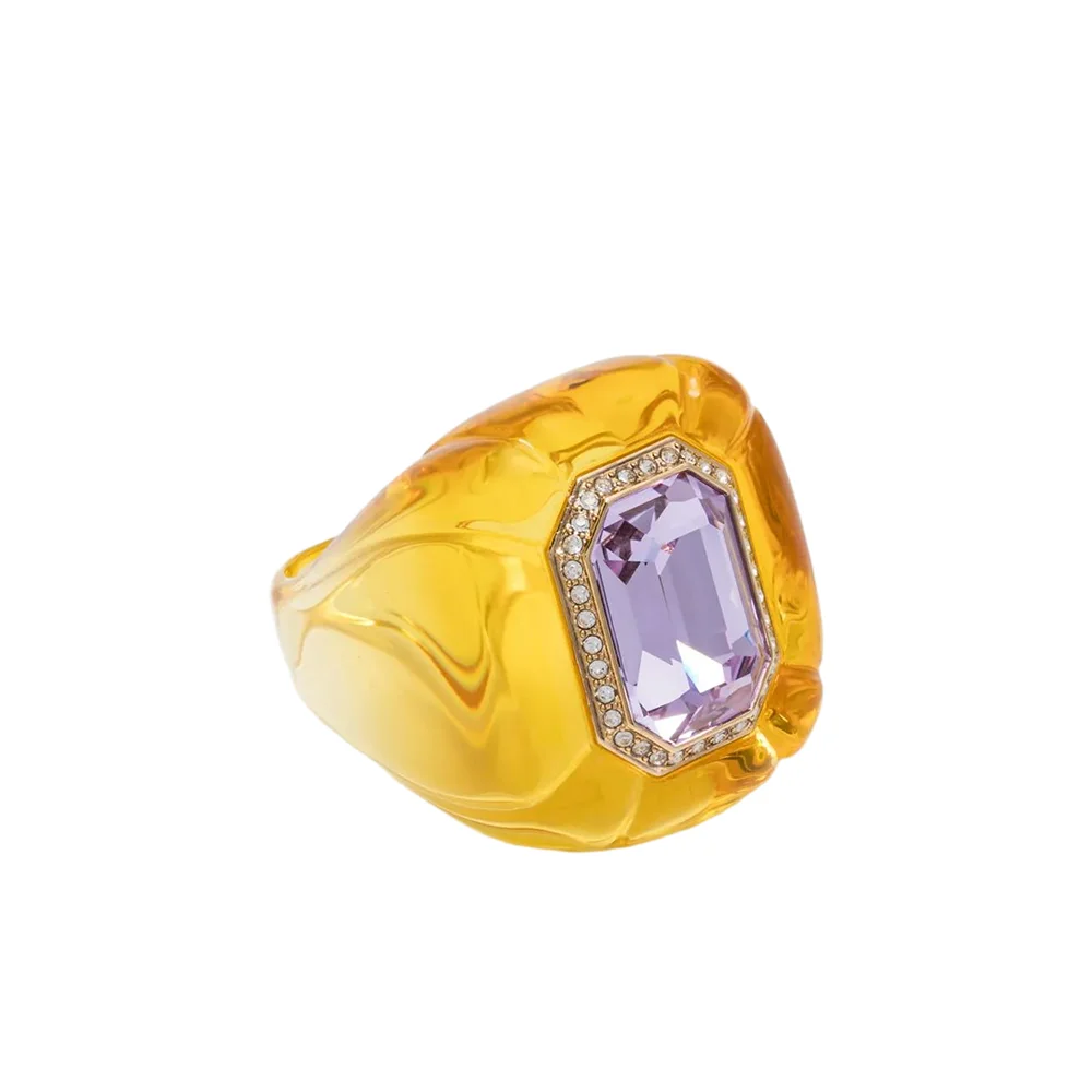 S&S Exquisite Copper Vintage Luxury Finger Ring Zircon Gorgeous Glossy Surface for Wedding Engagement Anniversary Parties Holiday