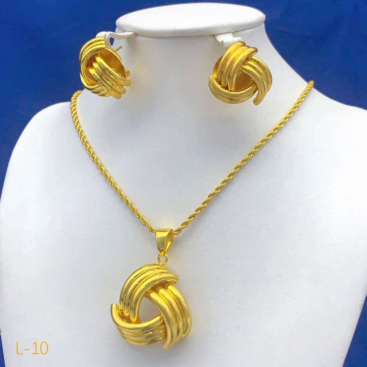Dubai Bridal 24K Gold Plated Pendant Necklace & Earrings Set | Luxury Brass Jewellery | 15 Styles