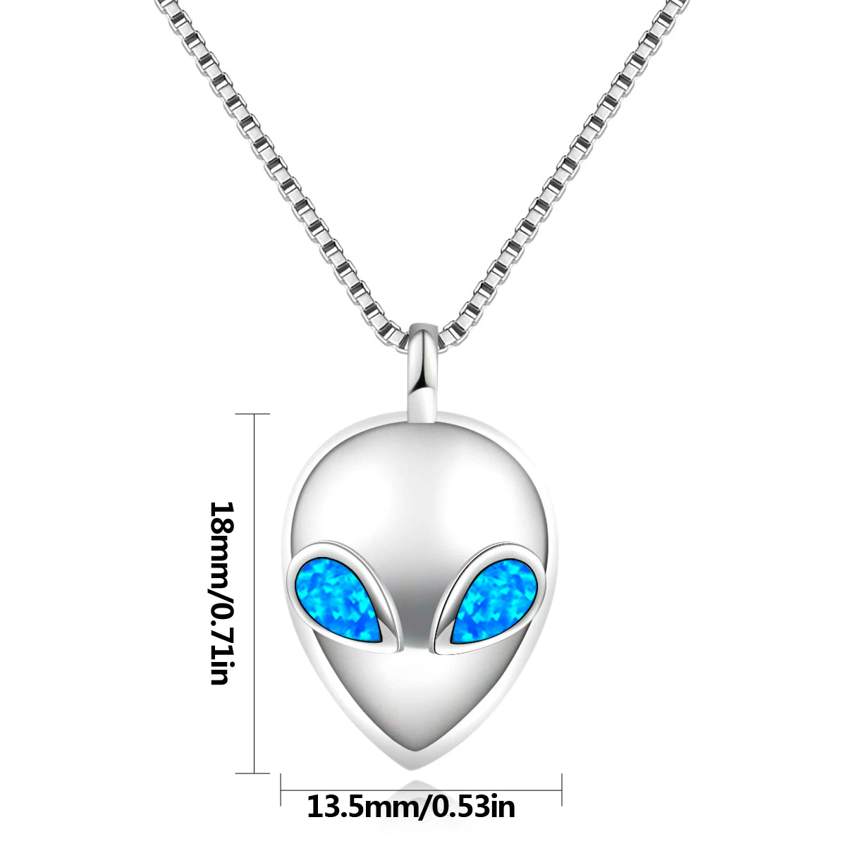 TikTok & Ins Fashionable Sporty Gold Plated Brass Alloy Christian Alien Shape Opal Pendant Necklace with Link Chain for Party