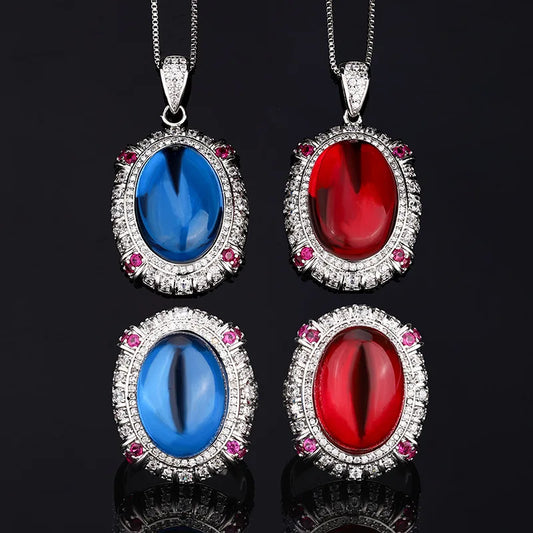 New Fashion Jewelry Zirconia Ring  Elegant Charm Pendant Ring Necklace Set