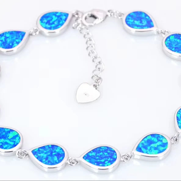 Trendy Hawaiian Vibe Brass Beaded Geometric Christian Opal Bracelet Dual Style Egg & Teardrop Jewelry for Women