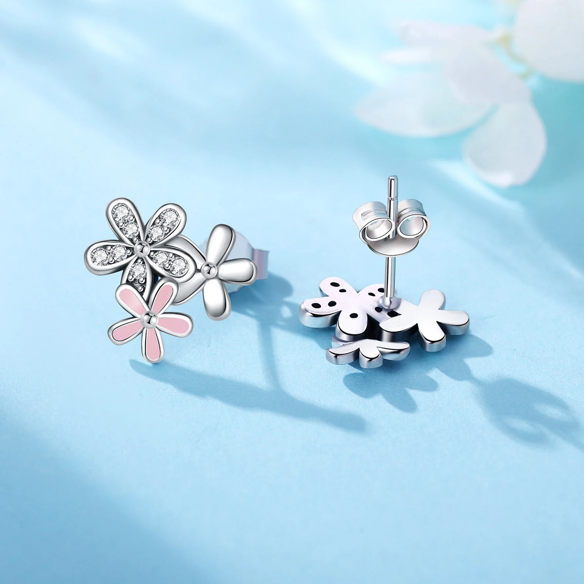 S&S Zircon Plant & Maple Leaf Hoop Earrings — S&S Collection