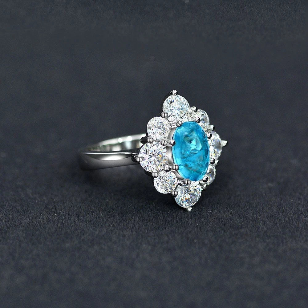 MuShan Jewelry Factory 2026 New Geometry Shaped 6*9 Platinum Plated Women's Ring Luxury Style S925 Wedding Anniversary Party