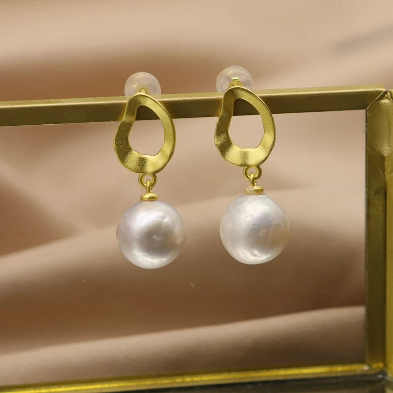 Natural Freshwater Pearl 925 Sterling Silver Earrings High Quality  Butterfly Jewelry Pearl Accessories