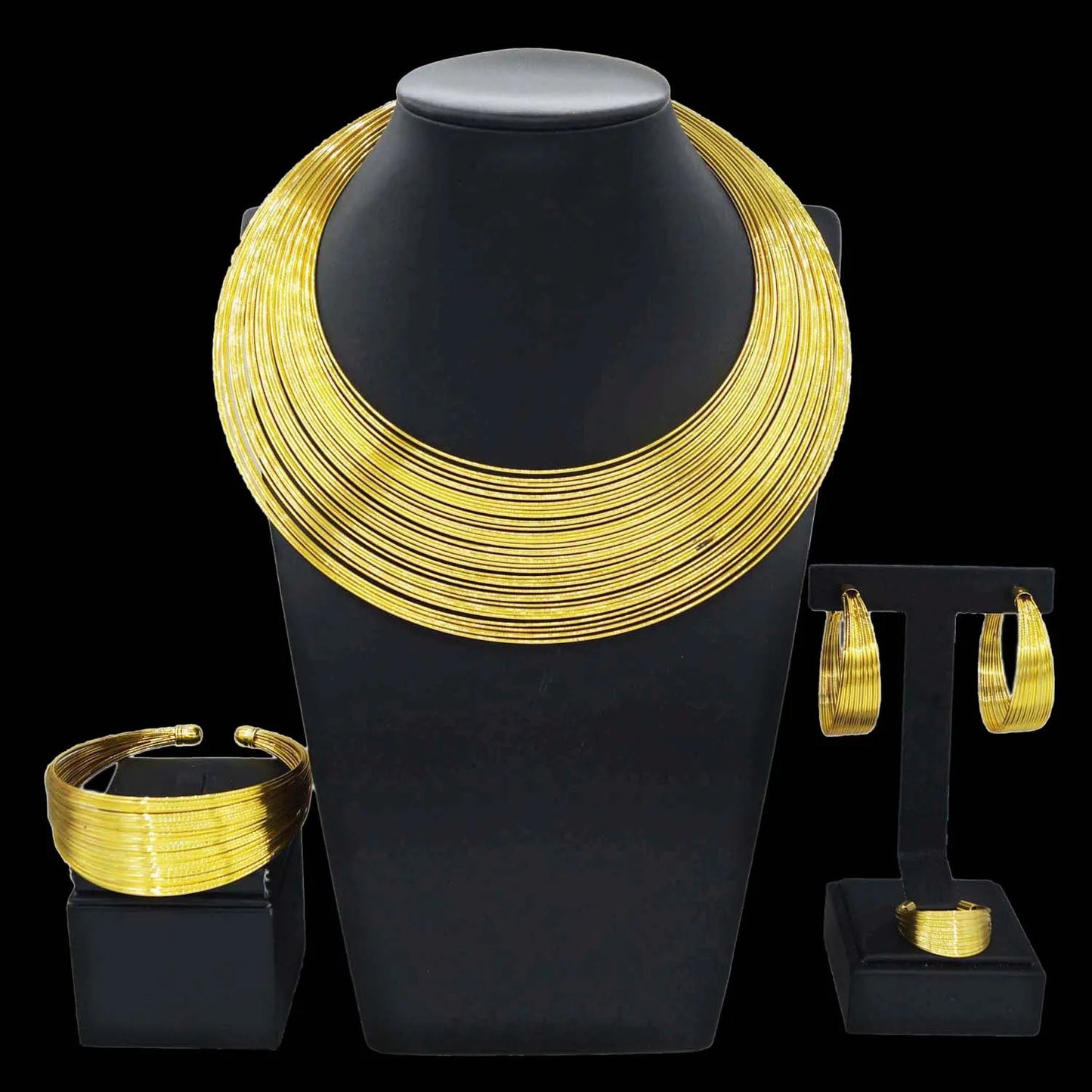 Zhuerrui Electroplated Jewelry Women's Jewelry Set Simple Fashion Necklace Bracelet Jewelry Sets Bridal Wedding Party HA20051