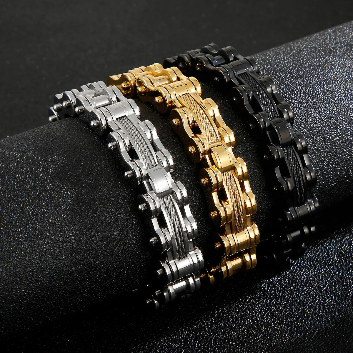 KALEN Stainless Steel Biker Chain Bracelet Luxury Men