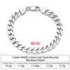 RINNTIN SB Finding Jewelry Men Cuban Link Chain Bracelet Custom Pulsera Men Hip Hop 925 Sterling Silver Chain Bracelet