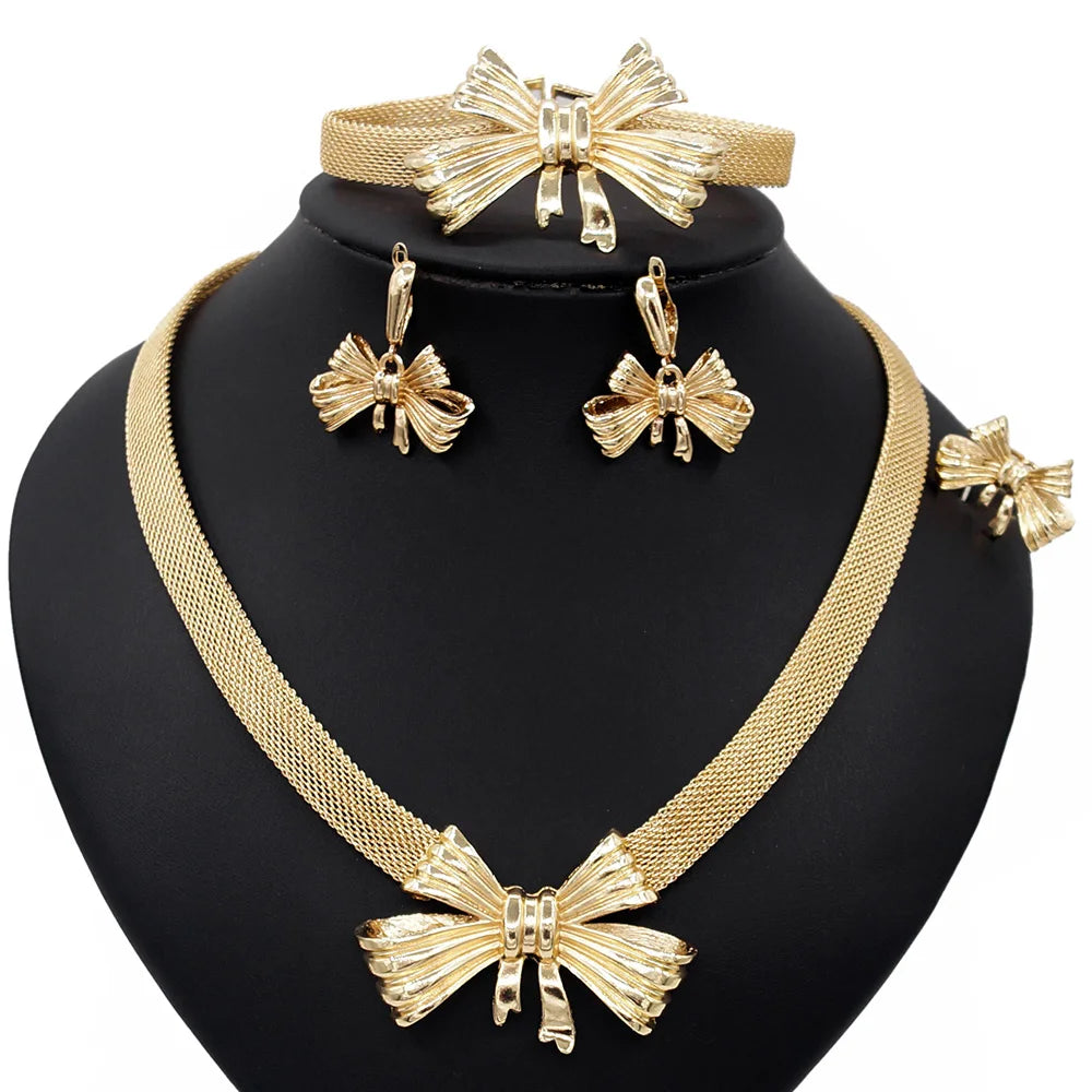 Zhuerrui Customized Gold Brass Jewelry Set Favors Flowers Bead Necklace Jewelry Sets Silver Women's Festival Gifts HN21010714