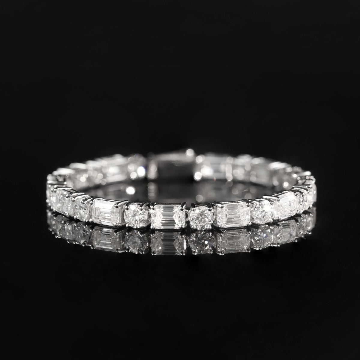Gemfiori Abiding OEM ODM Unique Design Fancy Multi-shape Cut Tennis Bracelet 925 Silver Solid Gold Custom Stone Tennis Bracelet
