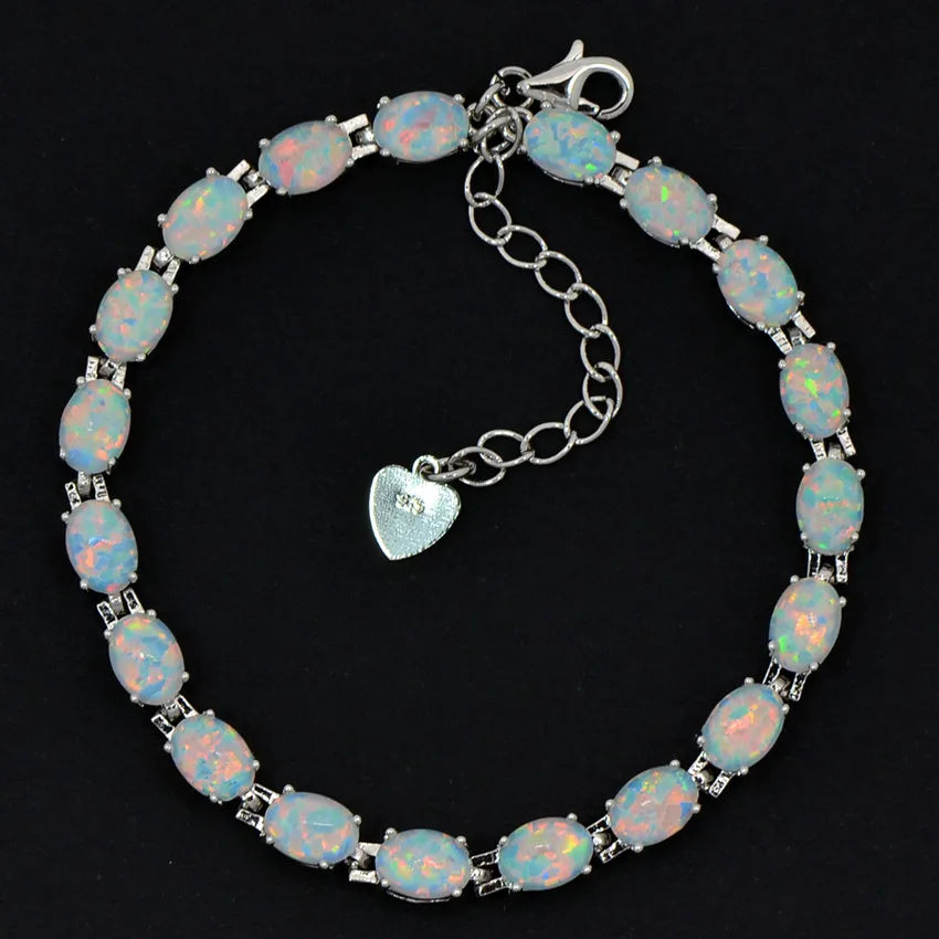 Hawaiian Inspired Geometric Gold-Plated Brass Beaded Opal Christian Trendy Colored Gem Women's Statement Bracelet Bulk Supply