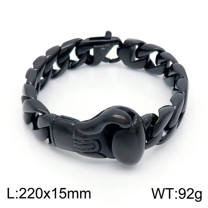 KALEN Fine Jewelry Fashion Bracelets Men Stainless Steel Trendy Boxing Glove Cuban Bracelet Bangle