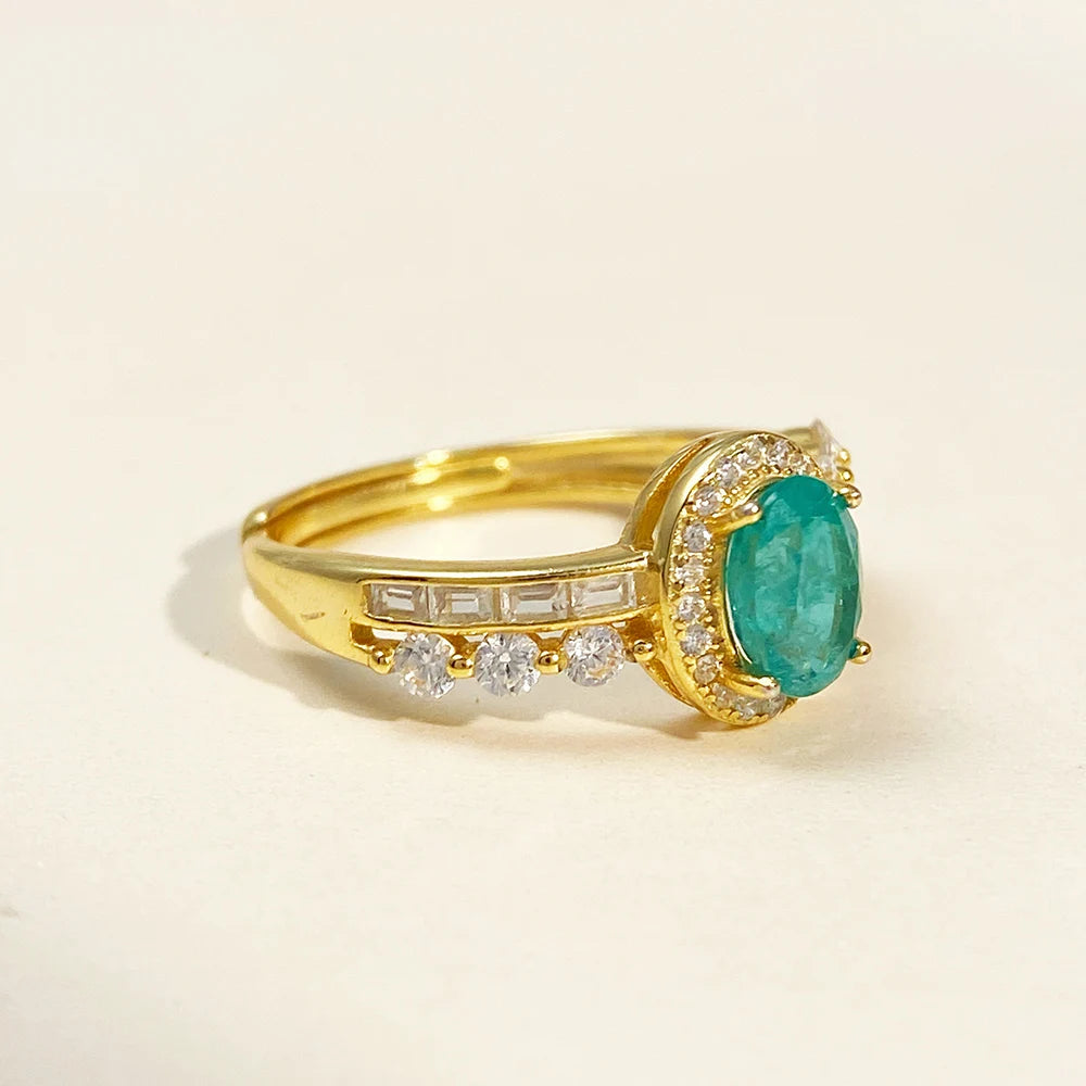 Gioiellieri Natural Emerald Ring for Engagement with 925 Sterling Silver May Birthstone Green Gemstone Fine Jewelry Luxury Anniversary