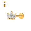 S&S ASTM F136 Titanium Labret Stud | Zircon | 83 Designs | Titanium & Gold