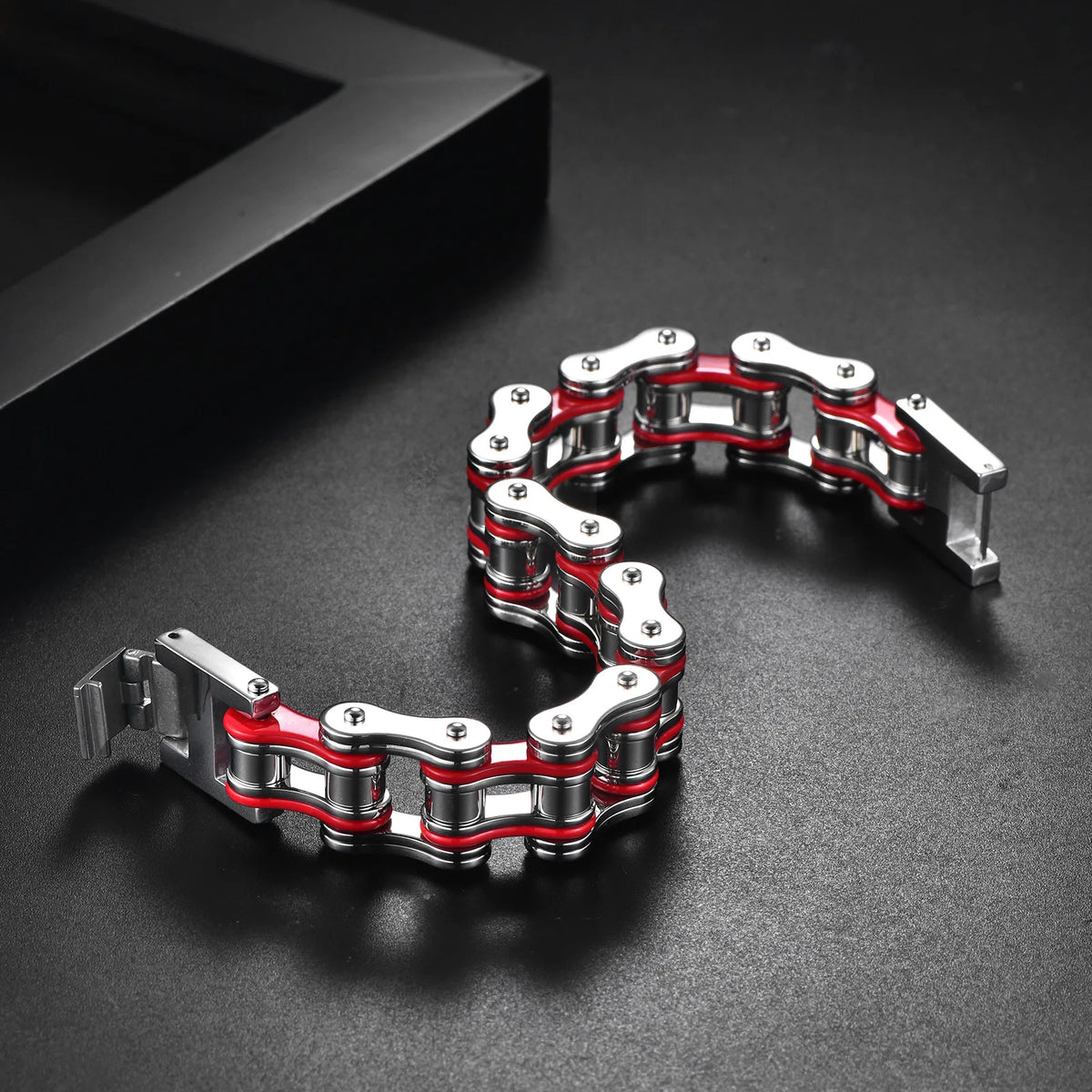 REBEL Low Price Punk Chunky Hip Hop Bike Chain Stainless Steel Motorcycle Biker Chain Bracelet
