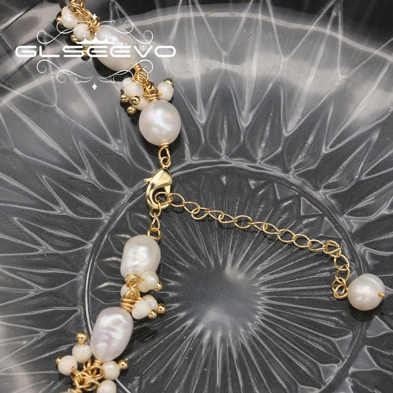 Natural Freshwater Pearl Baroque Short Necklace Luxury Gold Plated Charm Necklace Wedding Gifts for Brides Fine Jewelry