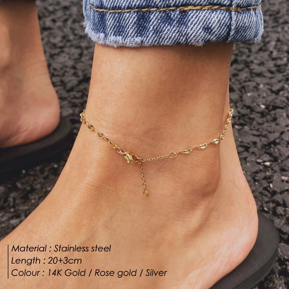EManco NEW Dainty Lip Chain Anklet Fashion Beach Lace Ankle Chain Foot Jewelry Accessory for Women Gift Wholesale
