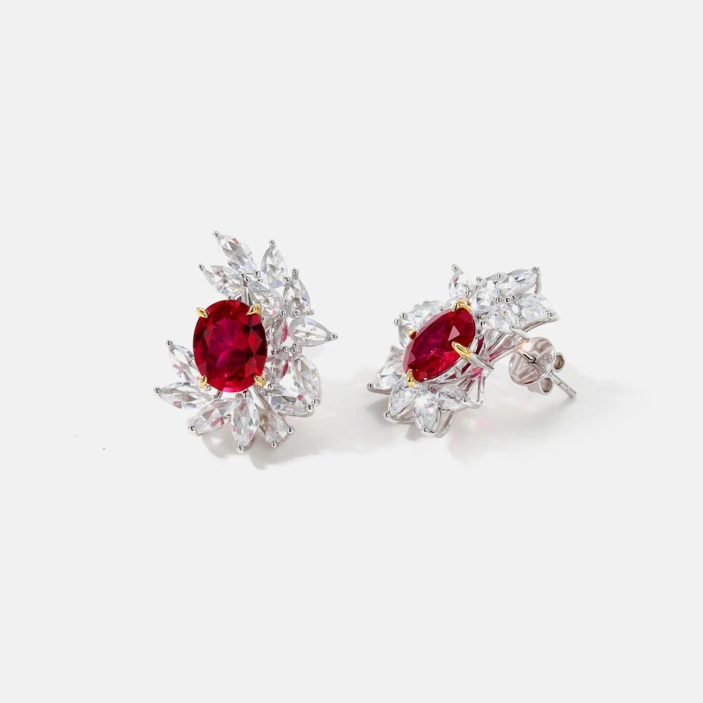 MUSHAN Jewelry Factory Pure Silver Stud Earrings Light Luxury High Carbon Diamond Electroplated Gold Bestseller Accessory