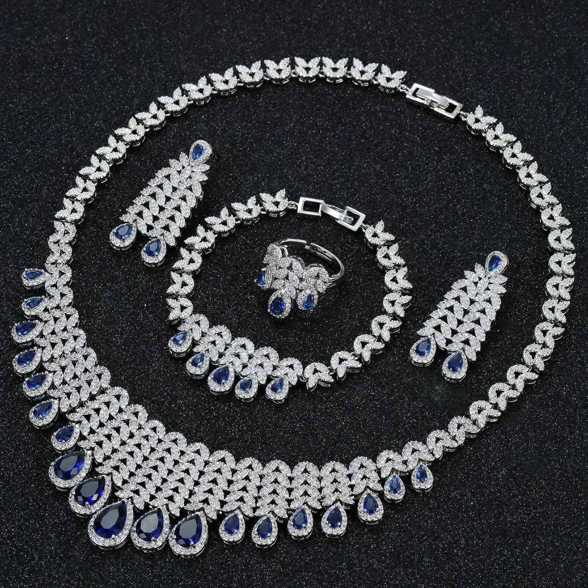 Women Dubai Indian Jewelry Set Wedding for Bride Rings Earring African Earrings Bohemian Necklace Jewelry Sets