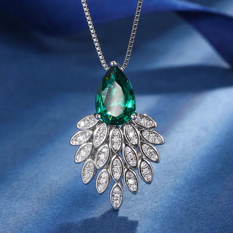 Gemfiori European and American New Luxury Zircon Set Pendant Ring Jewelry High-end Temperament Banquet Bride Accessories