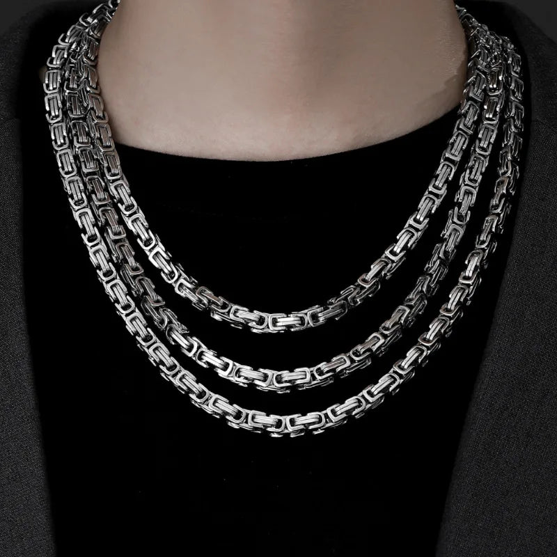 NEWLiFE VIKING Zircon Chain Necklace in Stainless Steel for Men | Designer Jewellery for women & MEN