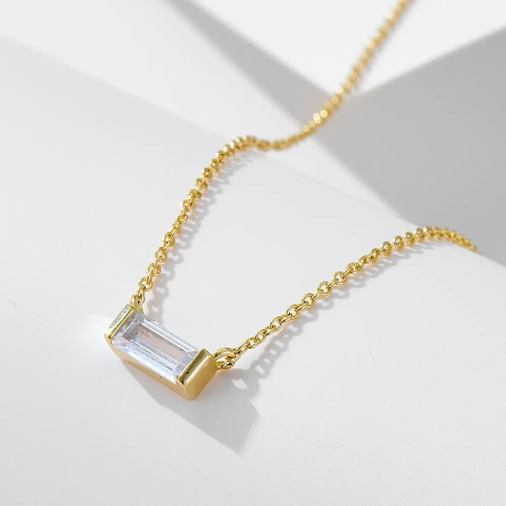 Women Girls 925 Sterling Silver Birthstone Necklace Gold Plated 12 Colors Cubic Zirconia Choker Jewelry Wholesale Manufacturer