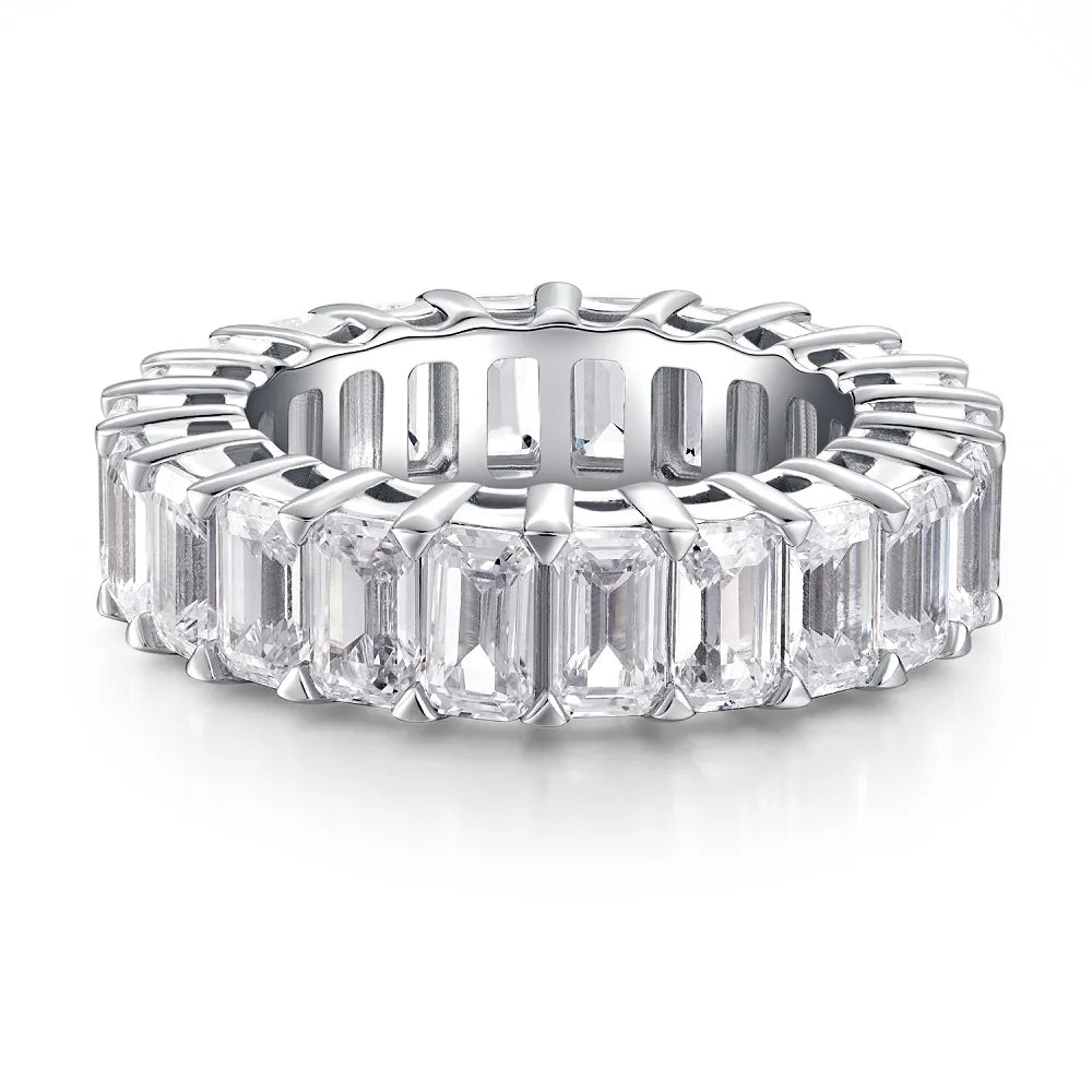 Anti-tarnish Women 925 Sterling Silver 5A 8A Zirconia Wedding Band Engagement Wedding Rings Fine Jewelry Customized Wholesale