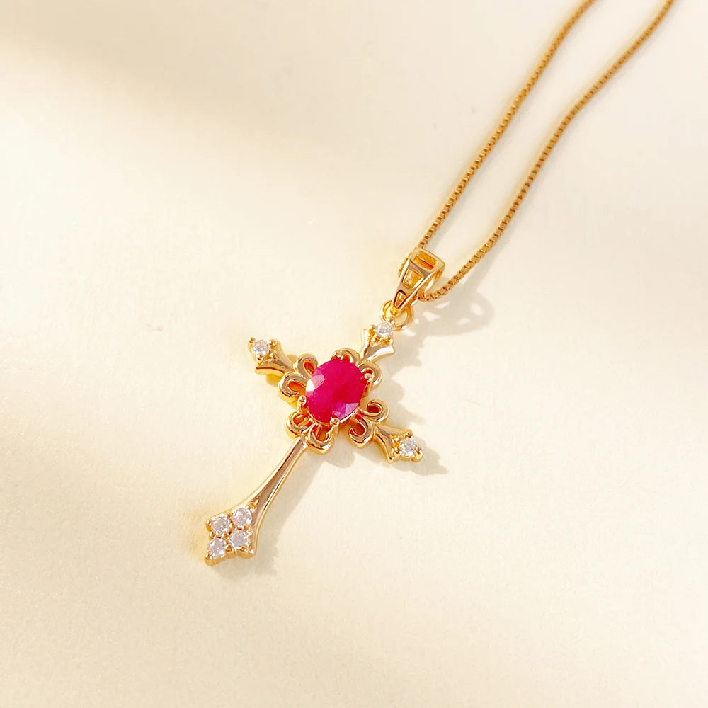 Gioiellieri Ruby Pendant for Necklace with Natural Red Gemstone 925 Sterling Silver July Birthstone Fine Jewelry Luxury Engagement Wedding