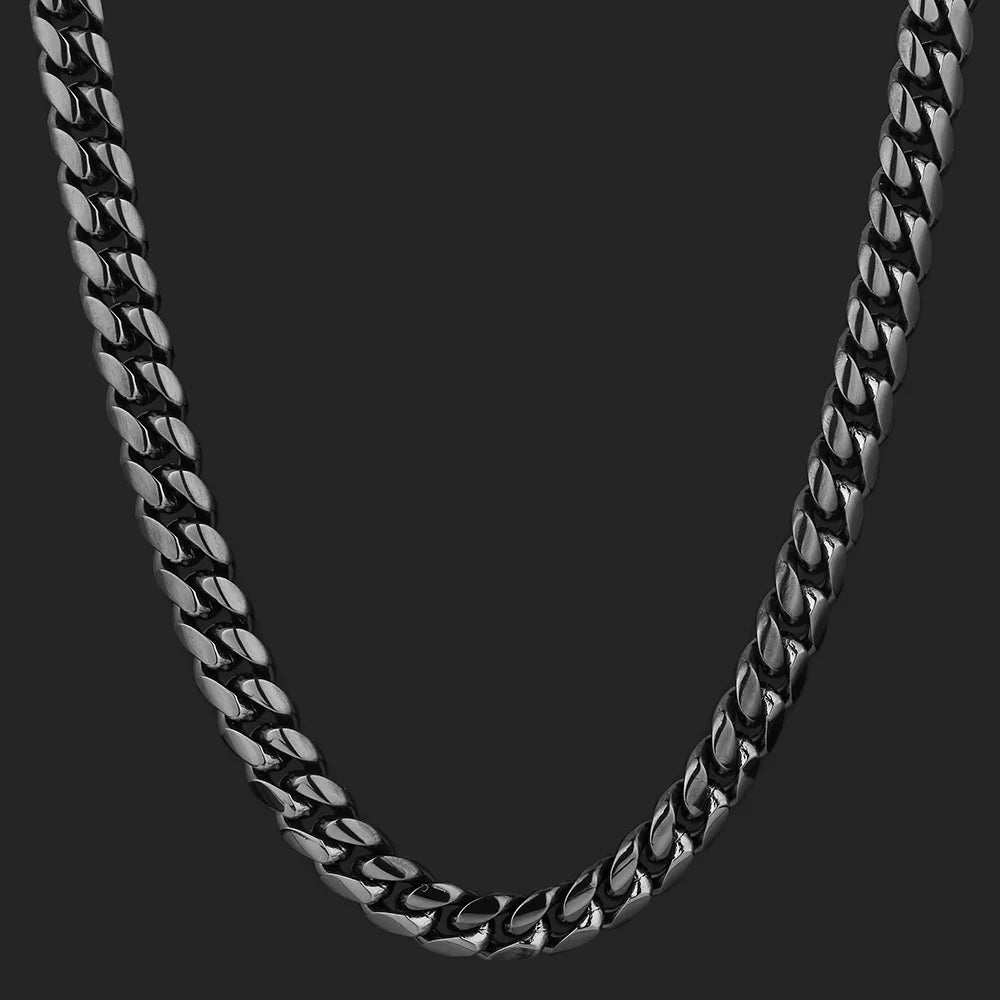 KRKC Drop Shipping RTS Stock Low MOQ 10mm 18-26inch 18K Gold Plated Stainless Steel Miami Cuban Link Chain Necklace Wholesale