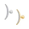 S&S ASTM F136 Titanium Labret Stud | Zircon | 83 Designs | Titanium & Gold