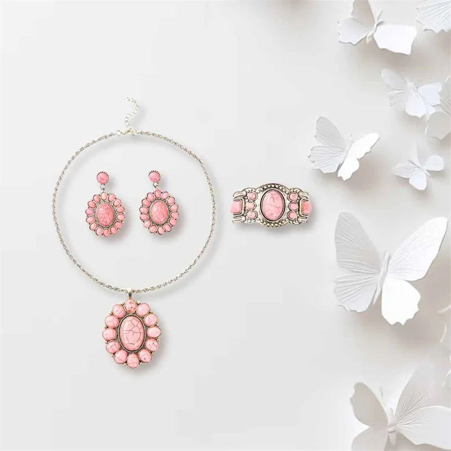 S&S Bohemian Natural Stone Necklace, Earring & Bracelet Set | S&S Collection