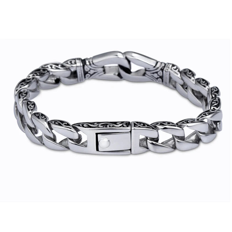 KALEN Stainless Retro Vintage Bracelet Men En Acier Inoxydable Bracelets Acier Inoxydable