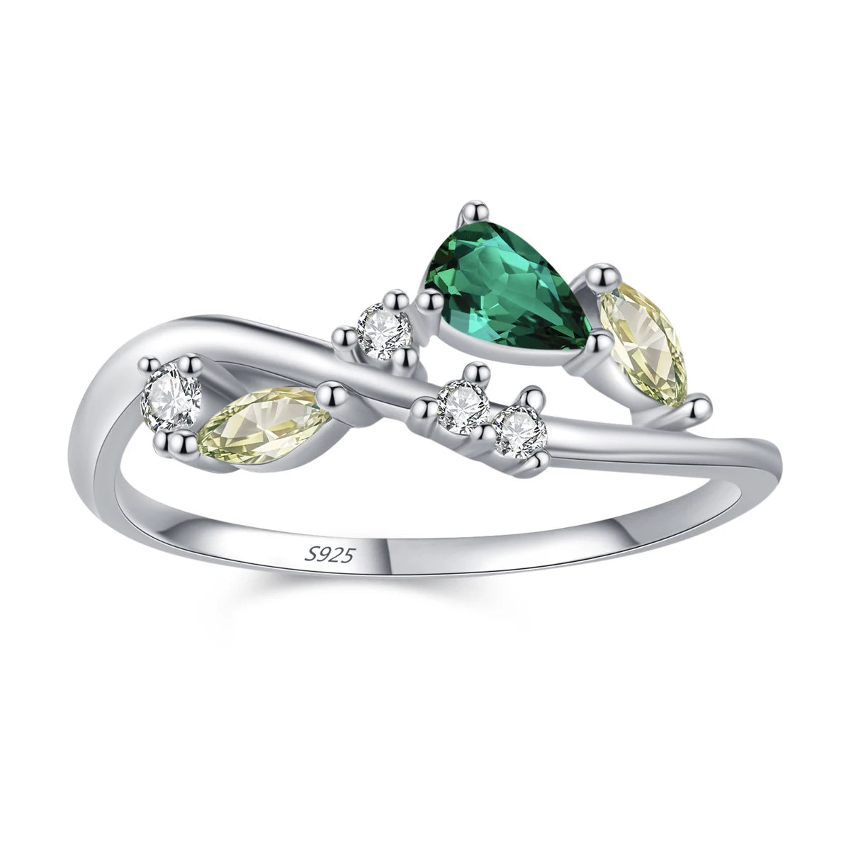 Wholesale 925 Sterling Silver Emerald 5A 8A Zirconia Ring Women Engagement Wedding Rings Custom Jewelry Manufacturing Supplies