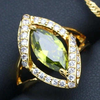 XOTICA AAA Custom Women's Wedding Jewelry Set Gold-Plated Zircon Pendant Earrings Ring Necklace for Engagement Occasions