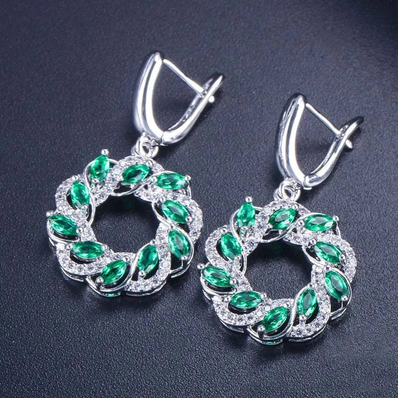 Gemfiori 2022 New Trendy Bridal 925 Silver Drop Earrings Zirconia Dangle Jewelry for Women's Wedding Giftable and Stylish